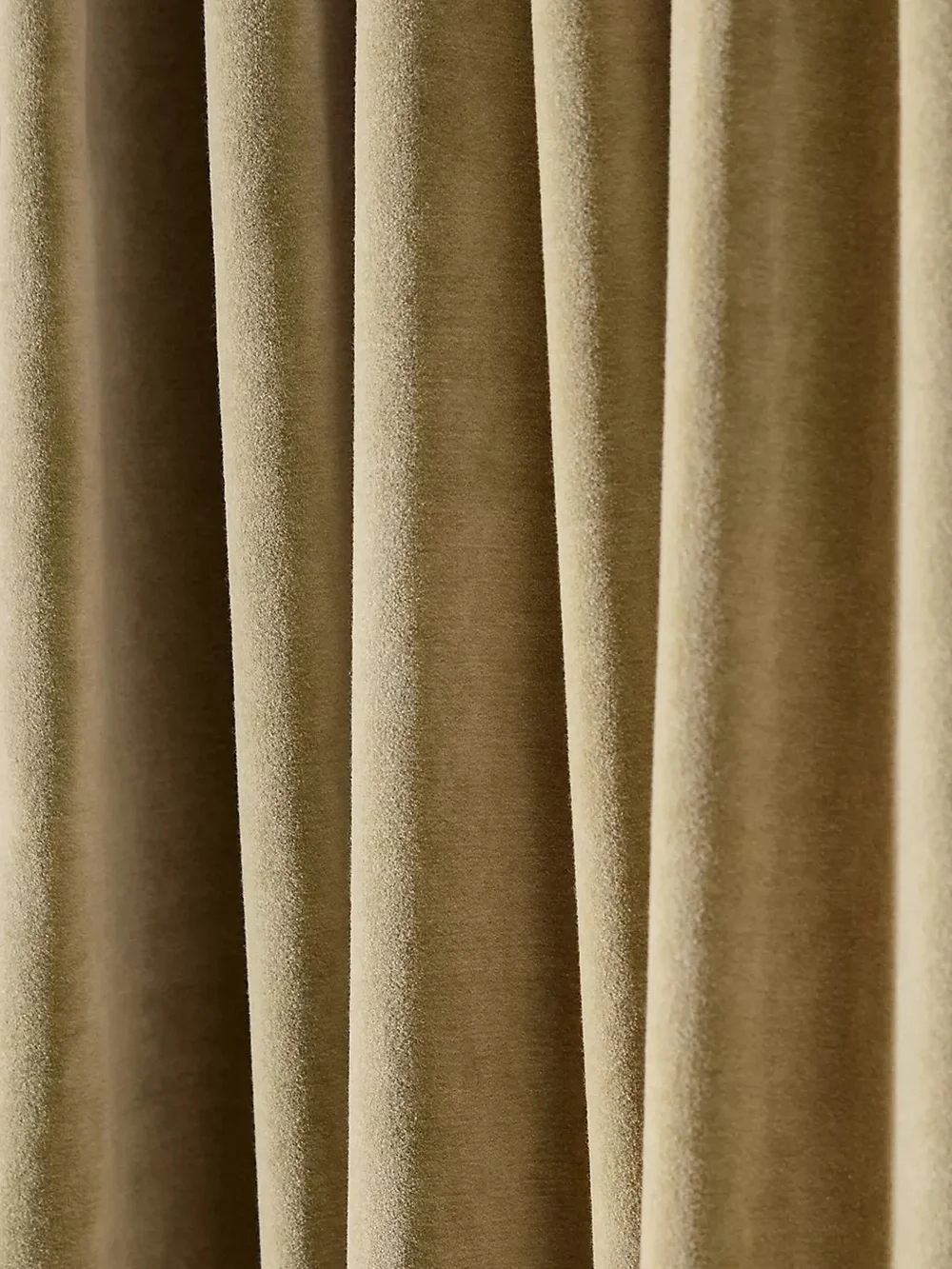 Anthropologie Olive Trova Velvet Scalloped-Edge Curtain Panel